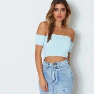 Liberty Knit Crop Baby Blue
